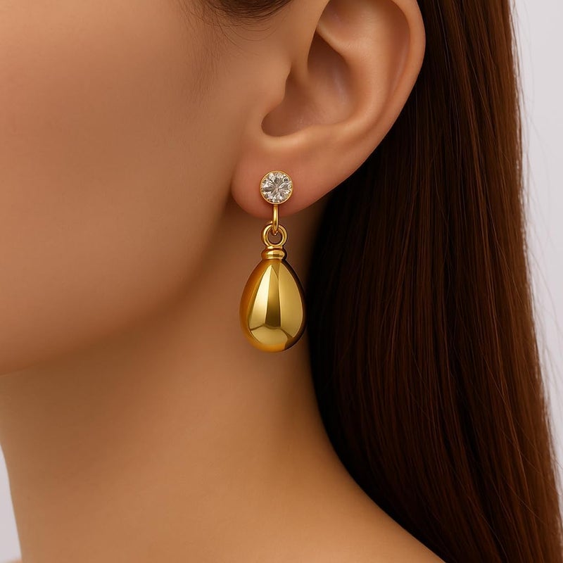 ZENCHEER Pearl Clip on Earrings for Women - 14K Gold Silver Plated Cubic Zirconia Non Pierced Ear Clips Jewelry Gifts for Wedding Bridal Party Gifts - Image 3